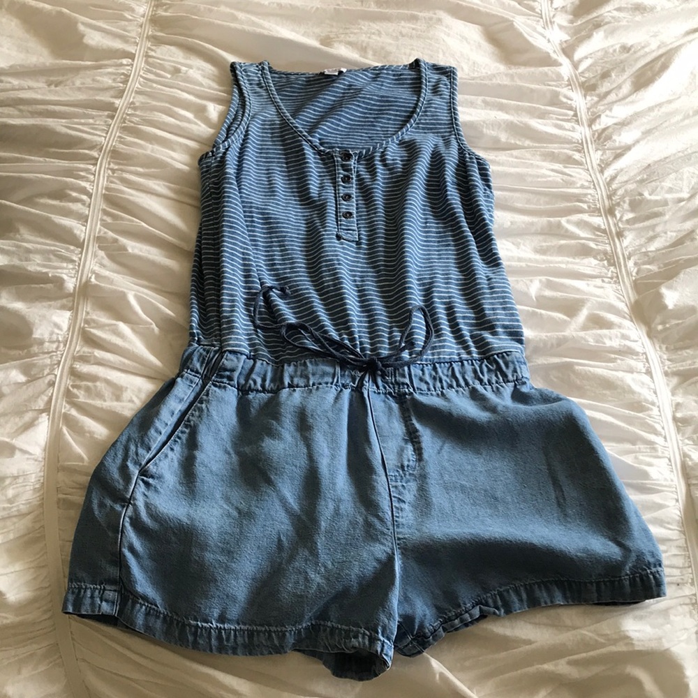 Splendid denim shorts romper